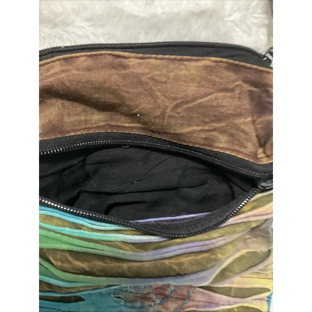 Women's Boho Hippie Tie Dye Peace Sign Crossbody Bag Patchwork Festival Purse